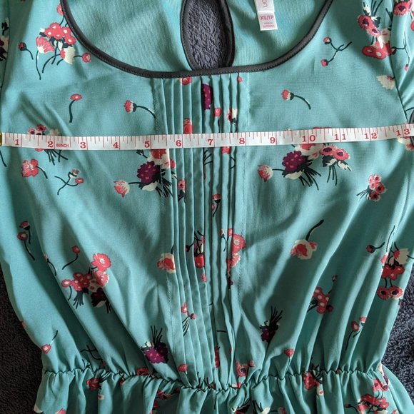 Xhilaration // Turquoise Floral Print Dress - Picture 6 of 10
